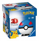 Puzzle-Ball Pokémon: Poké Ball modro-červený 54 dílků