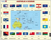 Mapa Austrálie a Oceánie + vlajky